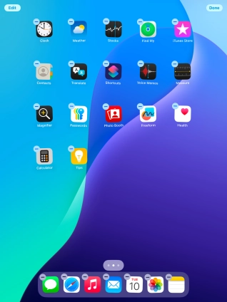 Press the home screen icon.