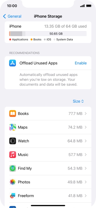 Press the required app.