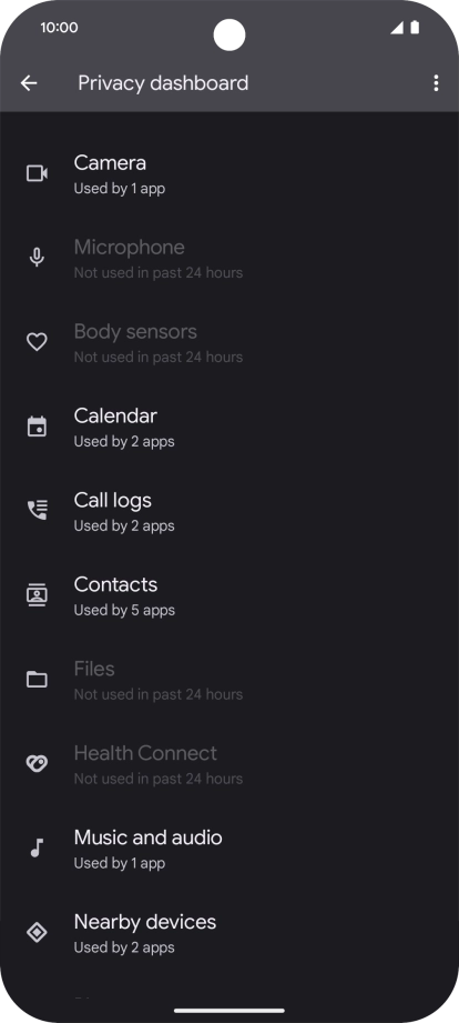 Press the required phone function.