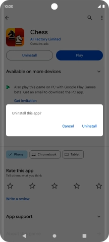 Press Uninstall.