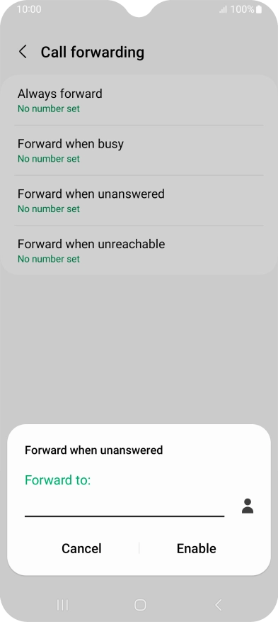 Key in +447836121121 and press Enable.