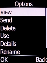 Select View and press the Left selection key.