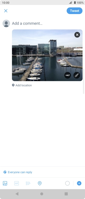 Press the text input field.