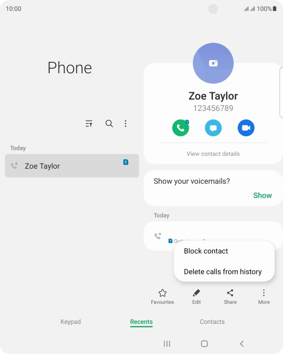 Press Block contact.