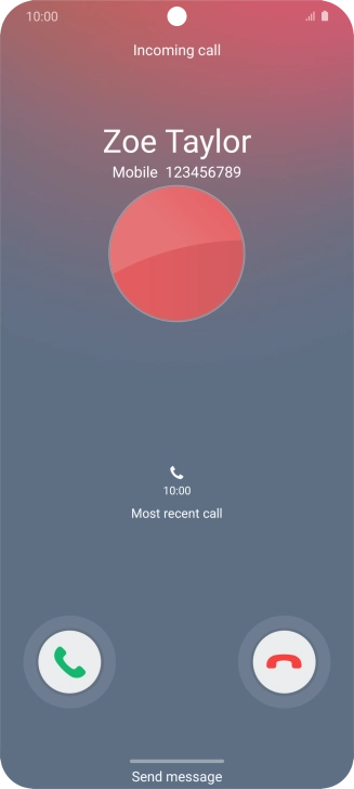 Press and drag the accept call icon right.