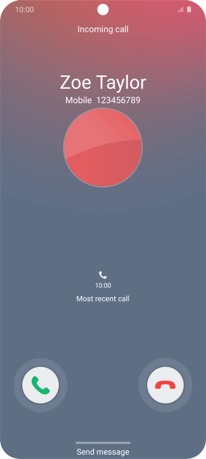 Press and drag the accept call icon right.