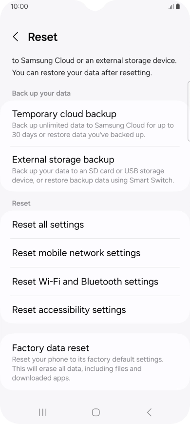 Press Reset mobile network settings.