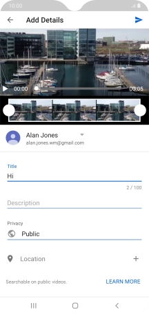 Key in the required text and press the upload icon.