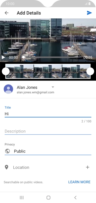 Key in the required text and press the upload icon.