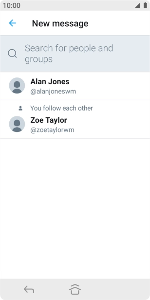 Press the search field.