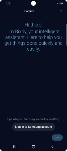Press Sign in to Samsung account.