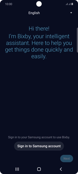Press Sign in to Samsung account.