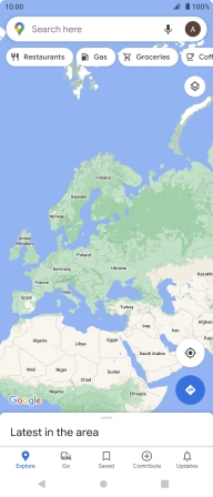 Press the search field and key in the required destination.