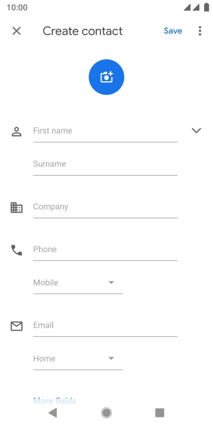 Press First name and key in the first name.
