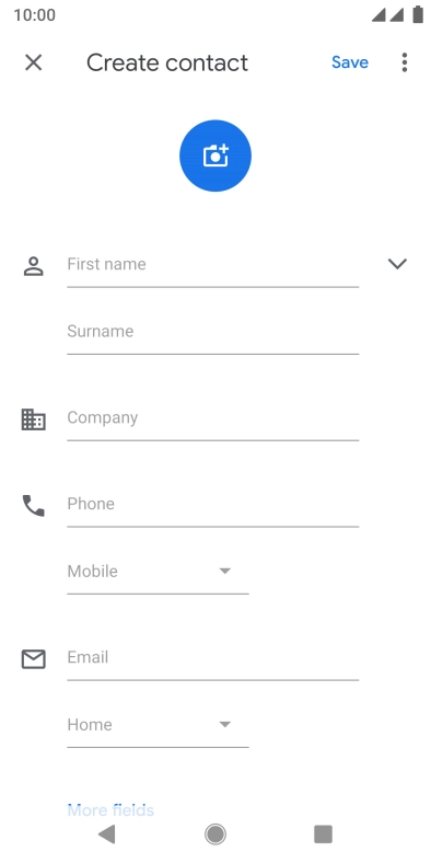 Press First name and key in the first name.