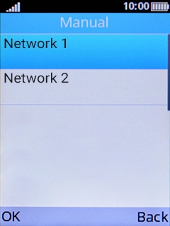 Select the required network.