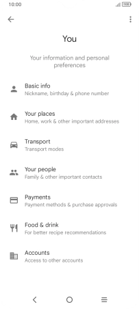 Press Basic info and follow the instructions on the screen to select phone owner settings.