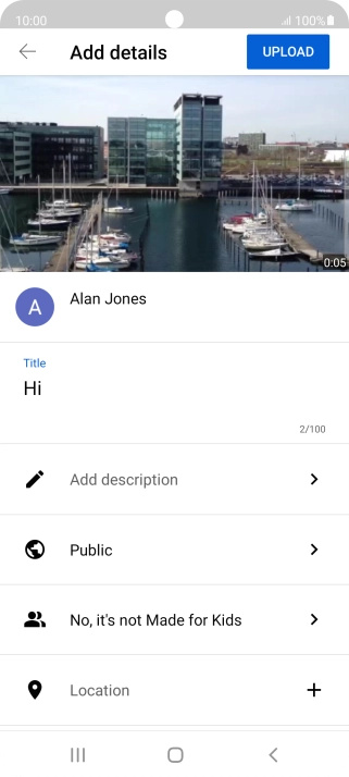Key in the required text and press UPLOAD.