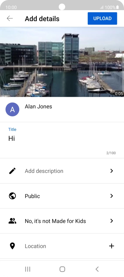 Key in the required text and press UPLOAD.