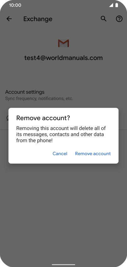 Press Remove account.