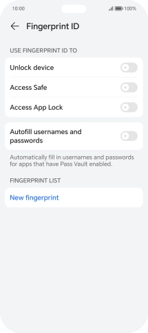 Press New fingerprint.