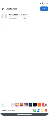 Write the required text and press POST.