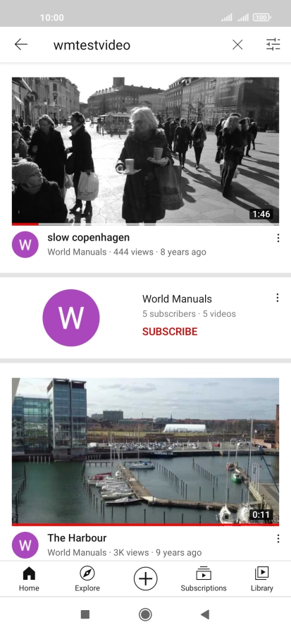Press the required video clip.