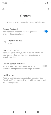 Press the Google Assistant icon to turn the function on or off.