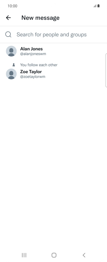 Press the search field.