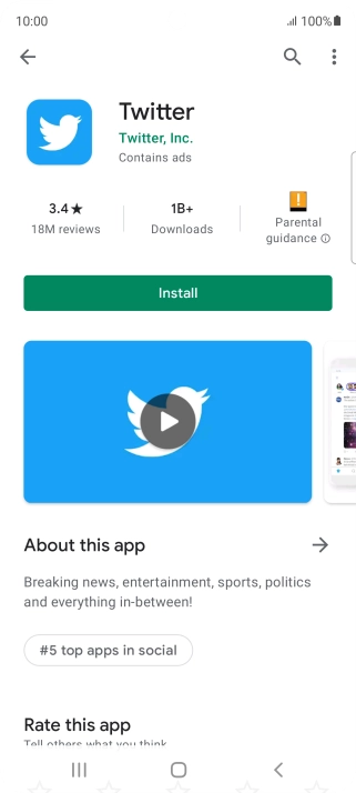 Press Install and follow the instructions on the screen to install the app.