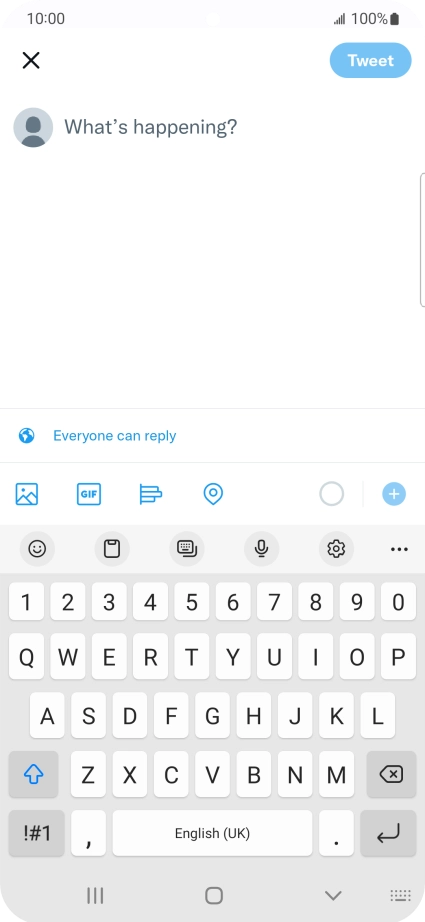 Press the text input field.