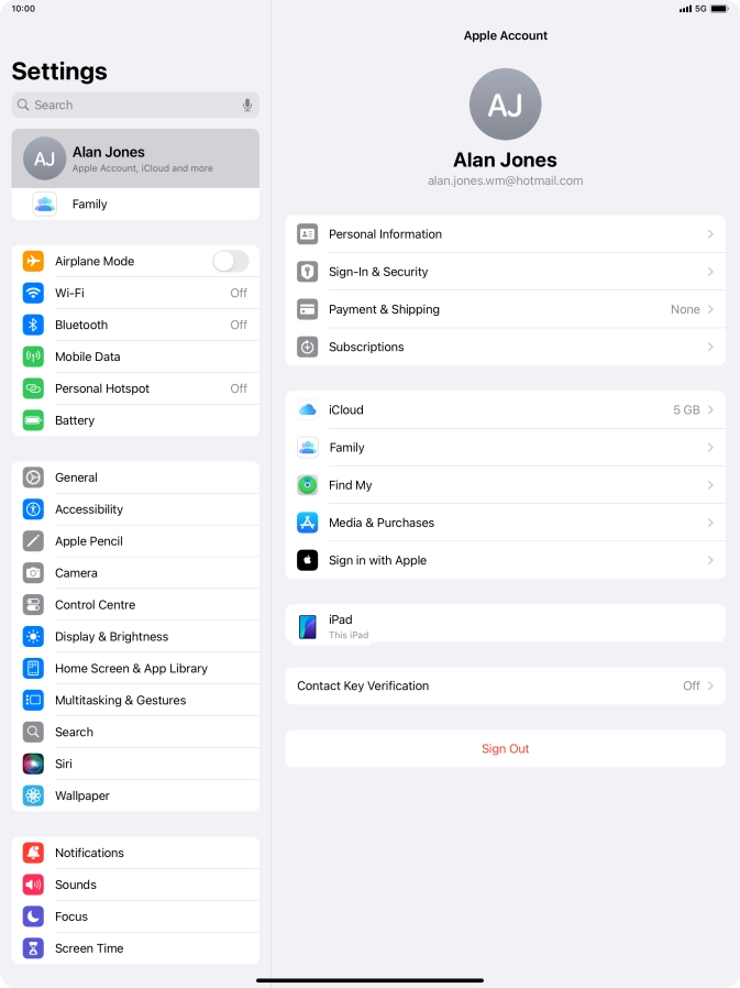 Press iCloud.