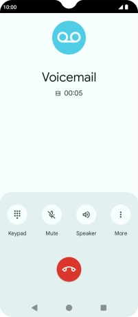 Press the end call icon.
