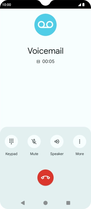 Press the end call icon.