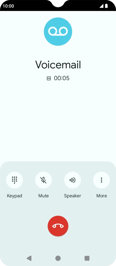 Press the end call icon.