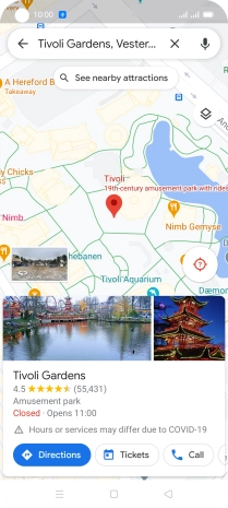 Press the destination at the bottom of the screen.