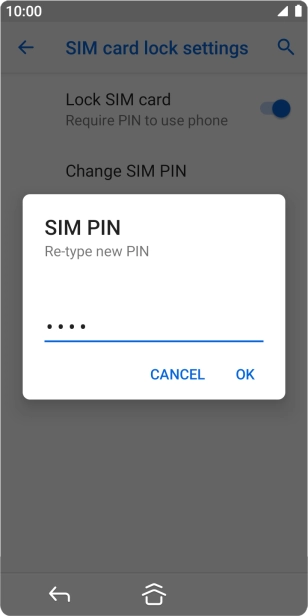 Key in the new PIN again and press OK.
