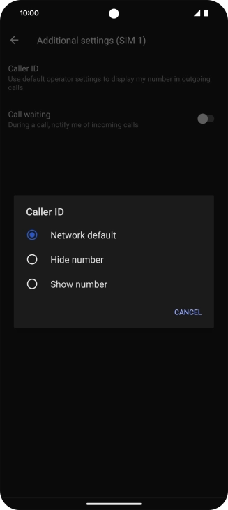 Press Show number to turn on caller identification.