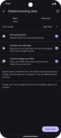 Press the fields next to the required data types.