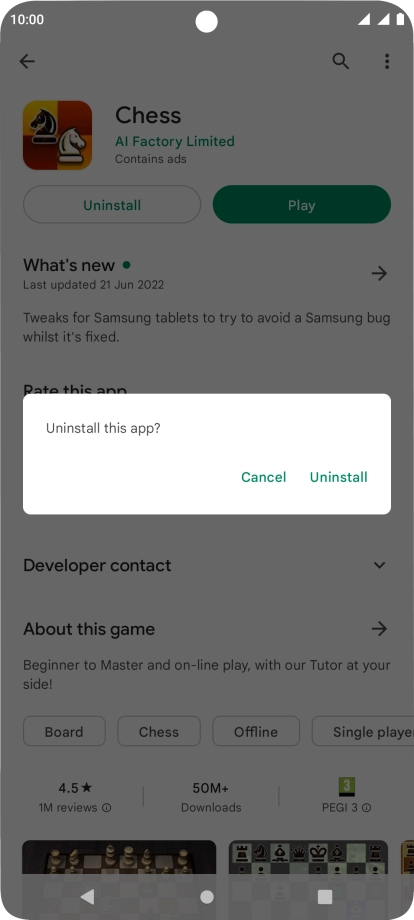 Press Uninstall.