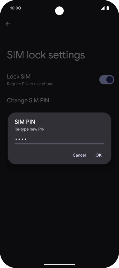 Key in the new PIN again and press OK.