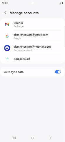 Press the required email account.