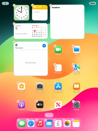 Press the home screen icon.