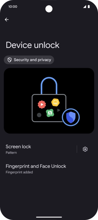 Press Screen lock and key in the additional phone lock code you created earlier.