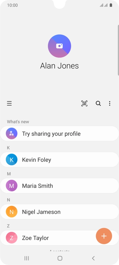 Press the new contact icon.