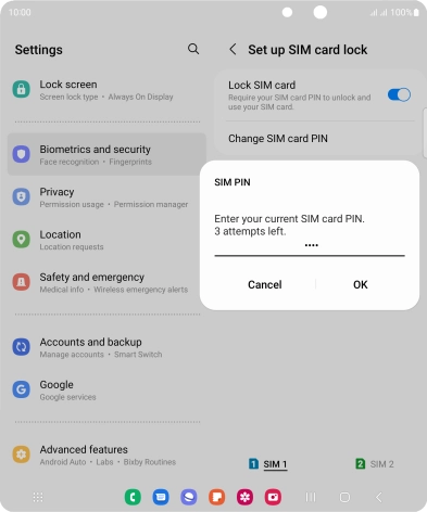 Key in your current PIN and press OK.