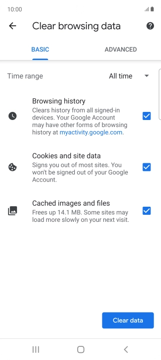 Press the fields next to the required data types.