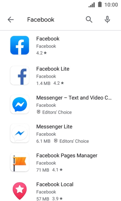 Press Facebook.