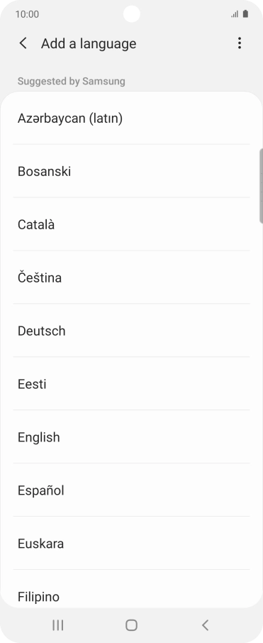 Press the required language.