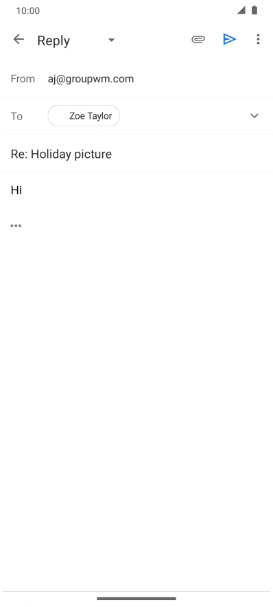 Write the required text and press the send icon.